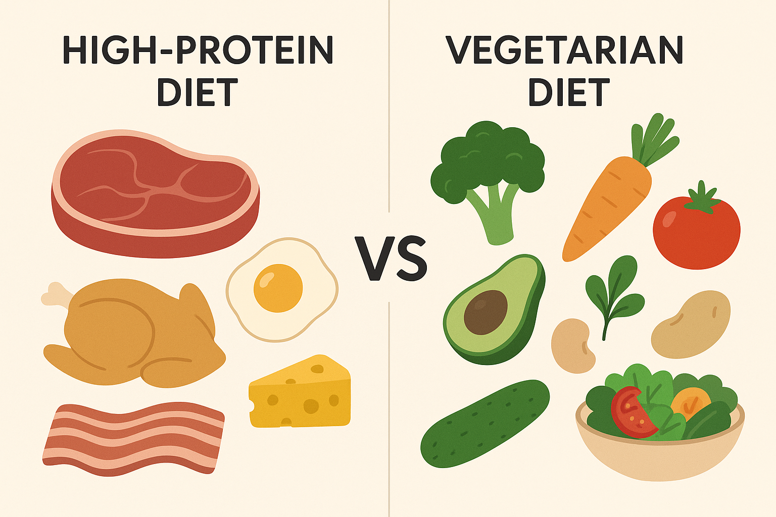 مقایسه رژیم پرپروتئین و گیاه‌خواری
