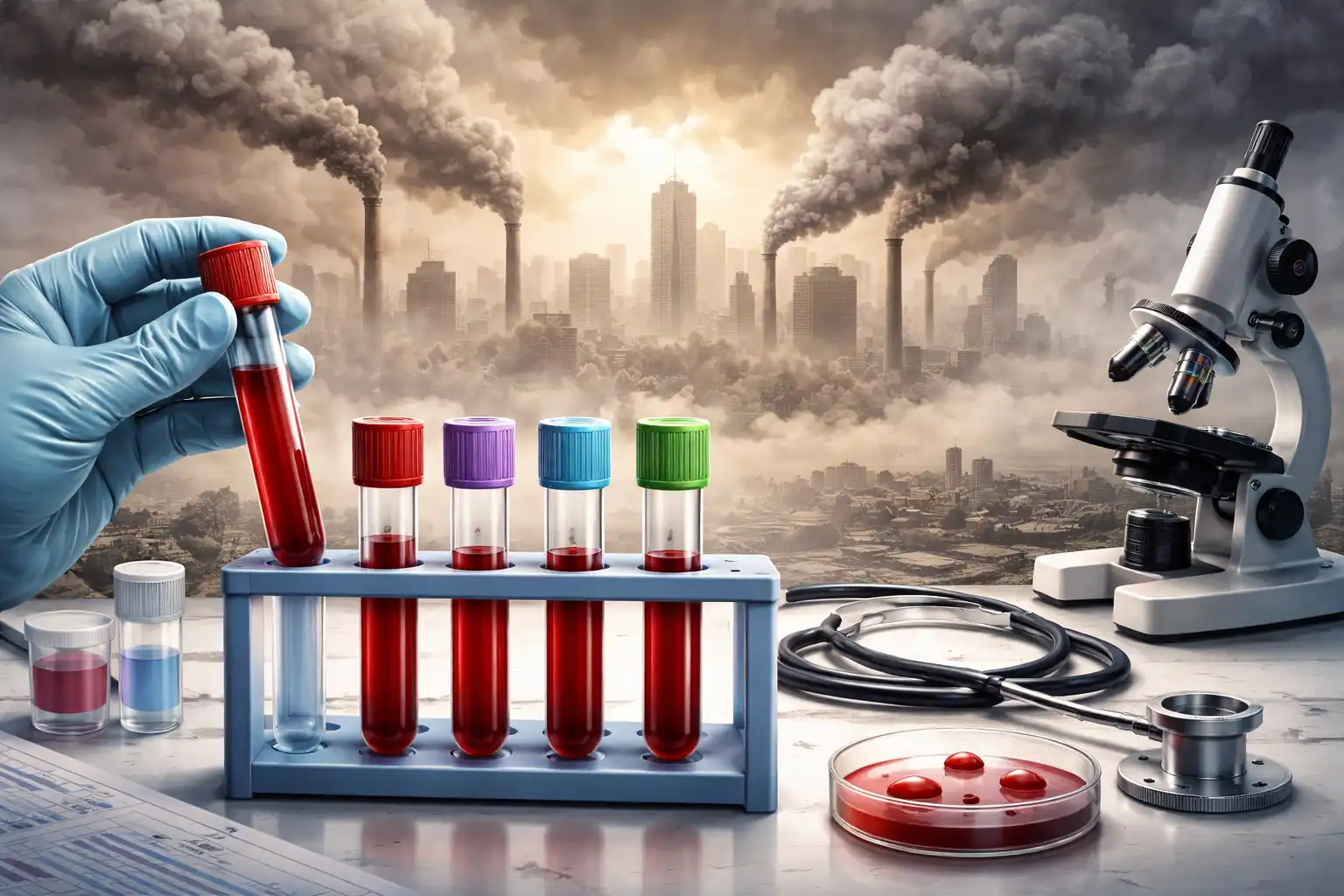 آلودگی هوا و آزمایش خون : آزمایش لازم در آلودگی هوا