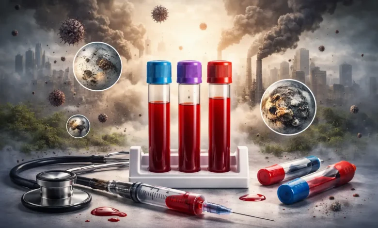 آلودگی هوا و آزمایش خون