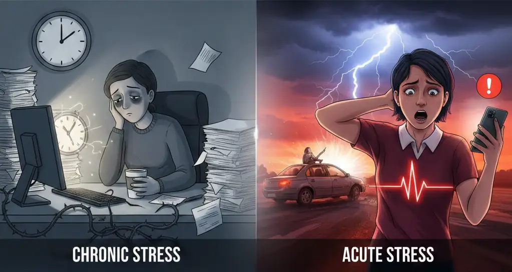 تفاوت استرس حاد و مزمن
